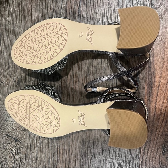 Jewel Badgley Mischka Ansley Metallic Mesh Block Heel; Size 8.5 - Picture 4 of 9